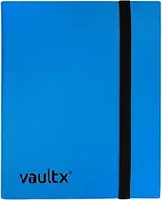Vault X 4 Pocket Trading Card Strap Binder, 160 cards, Standard, 20 Side-Loading Pages, Folder for Collectible Card Games, Sports, TCG (Blue)