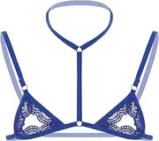 [JEShifangjiusu] Men'S Sissy Lingerie Lace Halter Bralette Sexy Adjustable Straps Hollow Out Nipples Bra Top Underwear Sleepwear