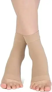 1 Pair Ankle Brace, Medical Compression Brace Elastic Thin Foot Support, Toeless Compression Arch Sleeve for Swelling, Tendonitis, Plantar Fasciitis and Sprained