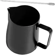Ciieeo 2Pcs Stainless Frothing Pitcher with Art Pen for Latte Art Design with Internal Measurement Marks for Coffee Lovers