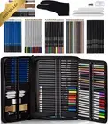 74-Piece Drawing Pencil Set Charcoal Graphite Pencils Erasers Sketchbook Carry C