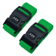 2Pcs Luggage Straps with Combination Lock TSA Approved Grass Green