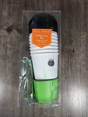 New in Package WITCH'S BREW Rae Dunn Halloween Disposable Travel Coffee Cups