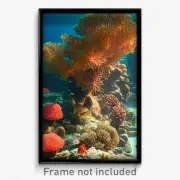 Pixel Art Poster - Conventional Coral Reef (8 Bit Psychedelic Video Game Print)