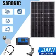200W Solar Panel Kit Mono Shingled Fixed Caravan Battery Charging 30A Controller