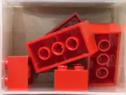 LEGO Parts - Red Technic, Brick 2 x 4 with 3 Axle Holes - No 39789 - QTY 5