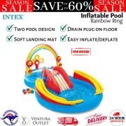 INTEX Inflatable Water Slide Sprayer Kids Play Centre Rainbow Ring Swimming Pool