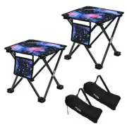 2 Pack Camping Stool,Portable Folding Compact Lightweight Stool Dark Galaxy