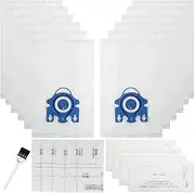 Vacuum Cleaner Dust Bag Replacement for Miele Classic C1 Complete C2 C3 S2 S5 S8 S2000 S5000 S8000 TT5000 HyClean GN 3D Efficiency (12 Bags & 8 Filters)