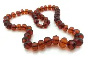 63.3gr Genuine Faceted Baltic Amber Necklace (not pressed)