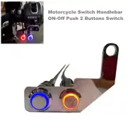 Motorcycle Switch Handlebar ON-Off Push 2 Buttons Waterproof LED for Light Horn