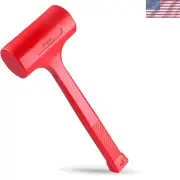 4-LB Premium Dead Blow Hammer & Unicast Mallet, Neon Red - Durable Non-Marring