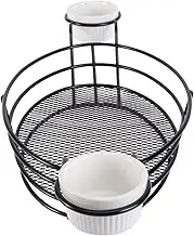 VALICLUD 1Pc Stainless Steel Fry Basket Portable Food Container for Chips and Fried Chicken Easy to Clean and Maintain for Home Restaurant Use Black
