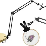 Metal Embroidery Hoop Stand, 360° Rotation Embroidery Hoop Frame Holder, Adjustable Cross Stitch Frame, Folding Cross Stitch Stand Fits Various Sizes of Needlepoint Hoops and Embroidery Frame