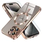 Misea Magnetic iPhone 15 Pro Max Case MagSafe Never Yellowing Women Girls Gold