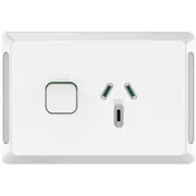 Clipsal Pro Series, switched socket, switch & socket, horiz, 15 A, White - P3015-15-XW