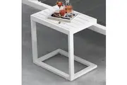 Dreamo Outdoor slatted Side Table-White
