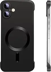 RUNGOS for iPhone 16 Plus Case MagSafe, with Camera Lens Protector (Bare Metal Feel) [Strong Magnetic] [Slim Borderless] Shockproof Case for iPhone 16 Plus Phone Case, MagSafe Cover 6.7'' 2024, Black