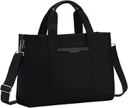 [Chase Chic] Canvas Tote Bag with Zipper for Women, Multi Pocket Shoulder Crossbody Handbag Bag with Compartments for Work