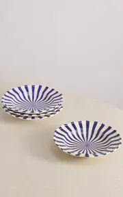 [Maison Madison] Mafalda Set-Of-Four Hand-Painted Ceramic Pasta Bowls