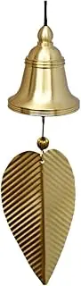 Hanging Wind Chimes， Brass Decorative Bells Copper Wall Clocks Wind Chimes Ornaments Bell Furnishings Pet Pells with Leaf Bring Good Luck Wind Chimes