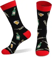 [Rstigiker] Funny Novelty Socks, Alphabet Fun Crew Socks, Themed Novelty Socks Unique Gifts for Men Father, Games, Beer Lovers