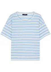 Max Mara Weekend Falla Striped Linen T-shirt - Blue - M (UK12 / M) M (UK12 / M)