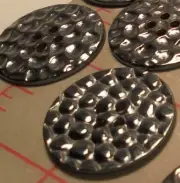 10 Metal Buttons LG Steel Grey Color Bubble Pebble Look Reversible 1-1/8" 4 Hole