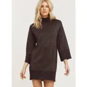 Cooper St. Black Alice Knit Metallic Sweater Dress Size L NEW Long Sleeve