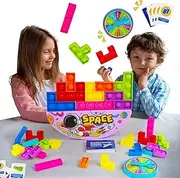 TOYMNI Tetra Tower Game Balance Stacking Blocks, Stack Attack Game for Kids & Adults, 26 Pcs Tetris Team Pop Game, Family Board Games Balance Stacking Game for Party, Travel, Birthday