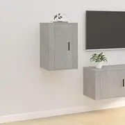 Wall Mounted TV Cabinet, Concrete Grey Floating Entertainment Unit for Living Room, Media Storage Console