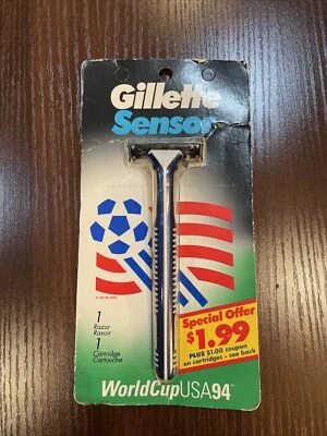 Original Gillette Sensor Razor Metal Shaver Handle Blade 1994 WorldCupUSA94 #2