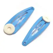 Hair Snaps Hairclips Blue 50 Slide Bobby Pin 13.5mm x 50mm with Glue Pad