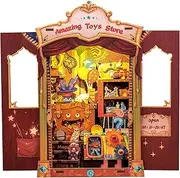 [CUTEBEE] Book Nook Kit - DIY Miniature House Kit for Beginners, Adults and Teens, Booknook Dollhouse Tiny House Bookshelf Decor 3D Wooden Puzzle Gifts for Family and Friends (Amazing Toys Store)