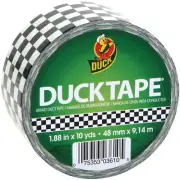 Patterned Duck Tape 1.88"X10yd-Checkerboard (Pack of 6)
