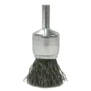 Crimped Wire Solid End Brushes, Steel, 22,000 rpm, 3/4" x 0.014" Pack of 10