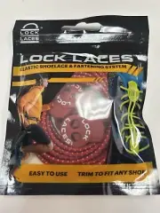 NEW Lock Laces Original No Tie Laces RED - Elastic Shoe Laces & Fastening System