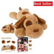 Cute 24-Inch Weighted Dog Plushie - Soft, Snuggly Throw Pillow for All Ages