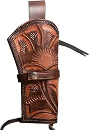 Hulara Leather Western Gun Single Six HolsteLeather Revolver Holster, Fits Ruger Wrangler, Heritage Rough Rider, Colt SSA and Similar Six Gun Pistols Cowboy Holsters for 5.5" and 6.5" Barrel Holster