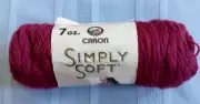 1 Skein Caron Simply Soft Yarn Raspberry 9920