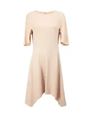 Pink Draped Knee Length Dress