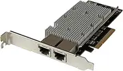 StarTech.com 10g Network Card - 2 Port - 10GBase-T - Dual 100/1000/10g RJ45 Ports - Intel X540 chipset - PCIe Ethernet Card - Intel NIC Card