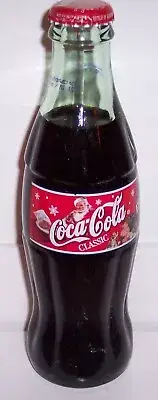 Coca-Cola 2002 Santa w/ Cookies & Children and Dog Christmas Coke Bottle