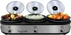Warmer Elite 2.5 Quart Slow Cooker and Buffet Server in Brushed Silver and Black
