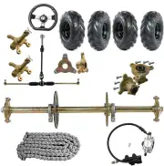 810mm Rear Axle Kit Complete 6" Wheels Front Steering Go kart ATV Quad Dirt bike
