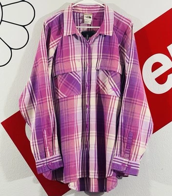 New The North Face Women’s Set Up Camp Flannel Shirt Size XXL Violet Crocus