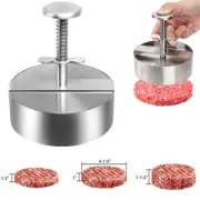 Stainless Steel Adjustable Hamburger Press & Patty Maker Non-Stick Professional