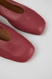 Casi Myra Red Leather Ballerina for Women