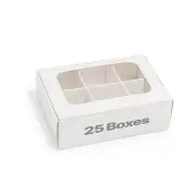 Mini Truffle Boxes - | VERY SMALL for 6 Treats - Window and 25 Boxes White