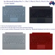 7 Color Backlit Wireless Bluetooth Keyboard for Microsoft Surface Pro 7/6/5/4/3